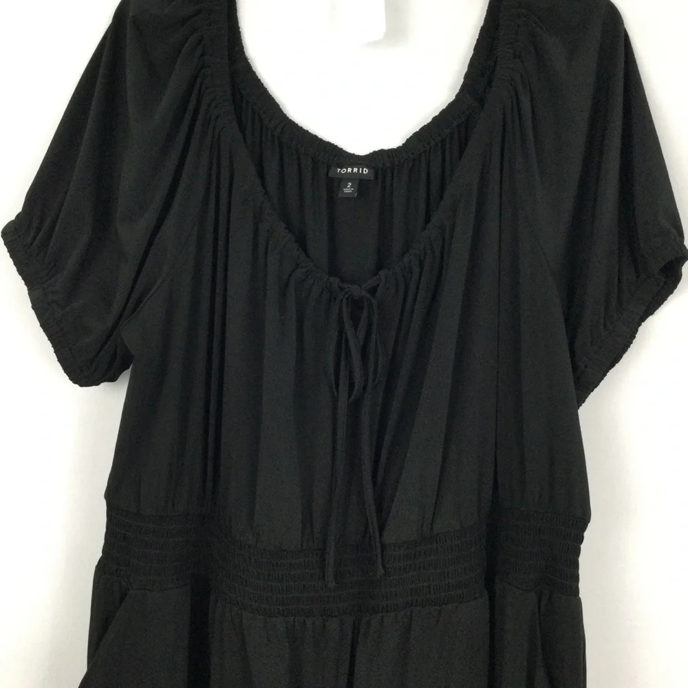 Torrid Puff Sleeve Jumpsuit Romper womens size 2 18/20 - Picture 6 of 8